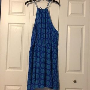Blue and teal flowy dress